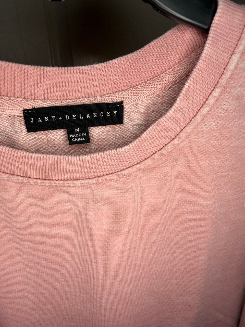 Jane and Delancey Dusty Pink Puff-Shoulder Crewneck Sweatshirt - Picture 2 of 4